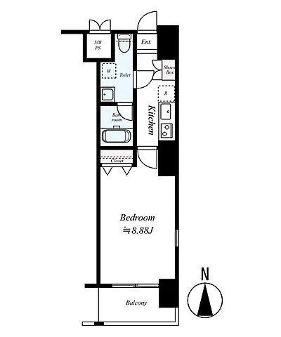 唐人町駅 徒歩6分 9階の物件間取画像