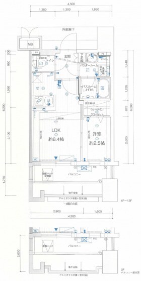 グランフォーレプライム六本松Ⅱの物件間取画像