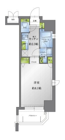 西鉄平尾駅 徒歩8分 8階の物件間取画像