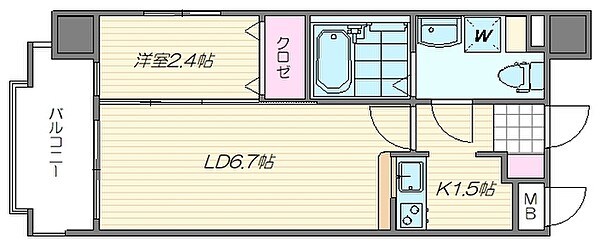 箱崎駅 徒歩7分 6階の物件間取画像