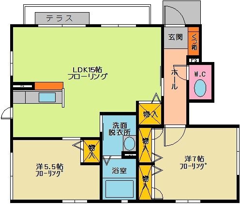 笹原駅 徒歩8分 1階の物件間取画像