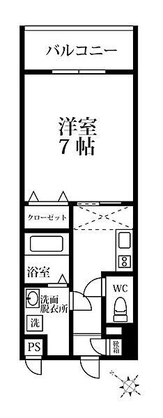 渡辺通駅 徒歩7分 2階の物件間取画像