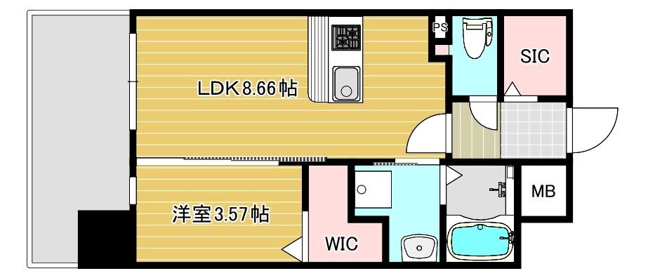 六本松駅 徒歩4分 6階の物件間取画像