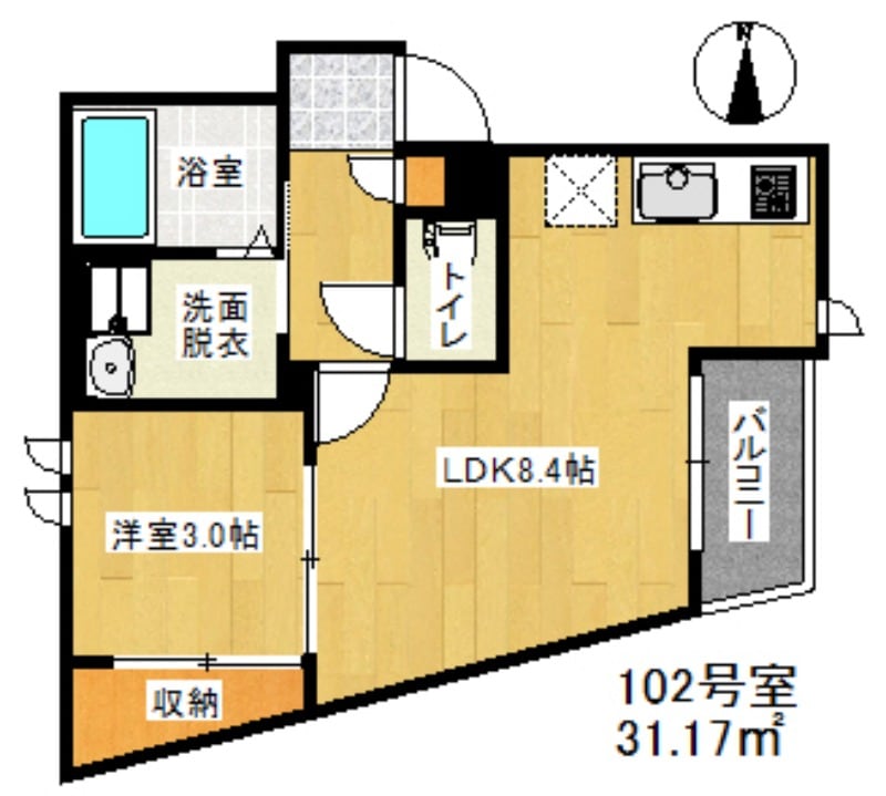 井尻駅 徒歩3分 1階の物件間取画像