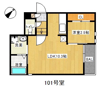 藤崎駅 徒歩6分 1階の物件間取画像