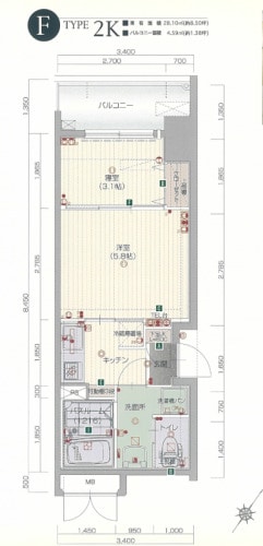 唐人町駅 徒歩6分 2階の物件間取画像