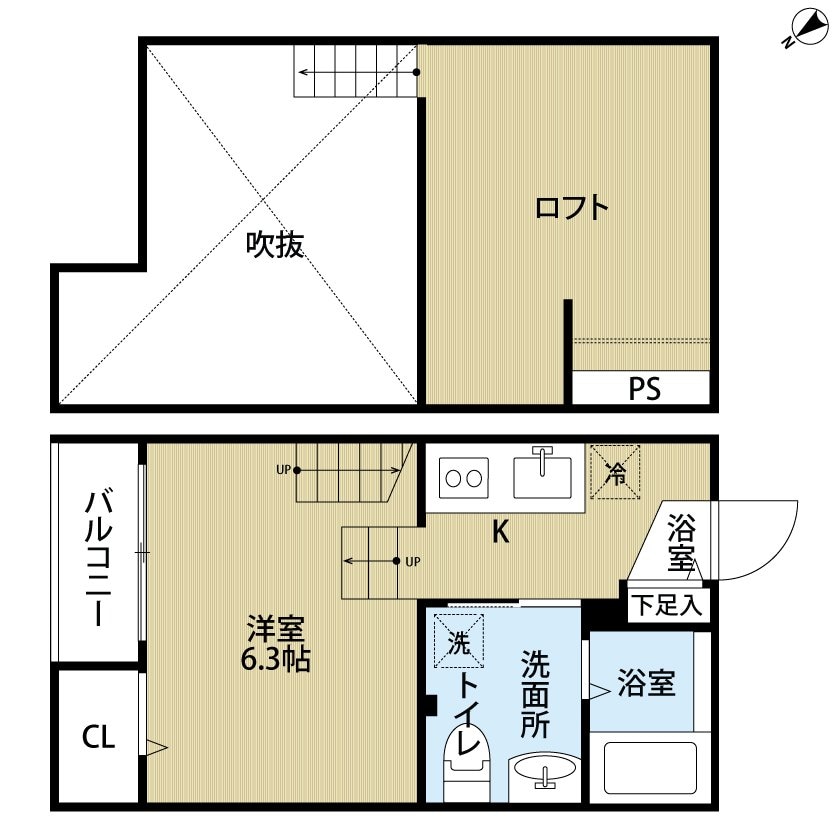 唐人町駅 徒歩8分 2階の物件間取画像