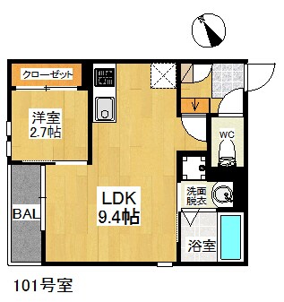 竹下駅 徒歩10分 1階の物件間取画像