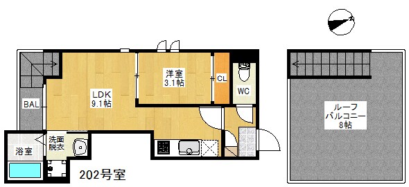 箱崎駅 徒歩9分 2階の物件間取画像