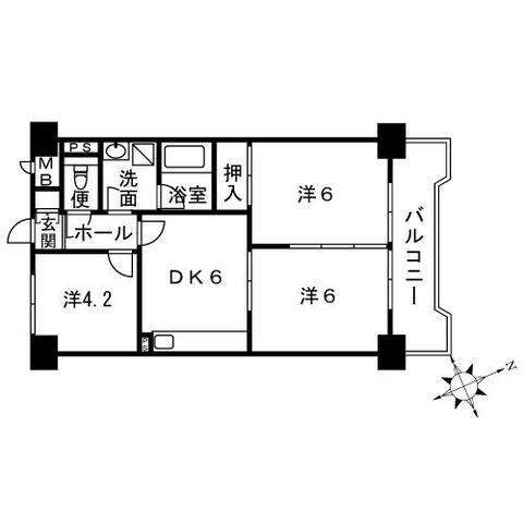 グランピア吉塚Ⅱの物件間取画像