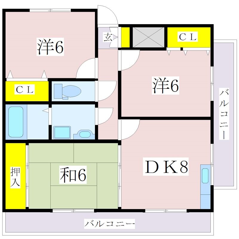 宇宿駅 徒歩13分 3階の物件間取画像