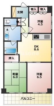 トーカンマンション長堀橋の物件間取画像