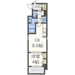 スプランディッド淀屋橋DUEの物件間取画像