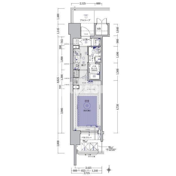 エステムプラザ梅田・中崎町ⅢツインマークスNORTH RESIDENCEの物件間取画像