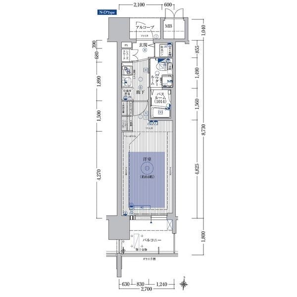 エステムプラザ梅田・中崎町ⅢツインマークスNORTH RESIDENCEの物件間取画像