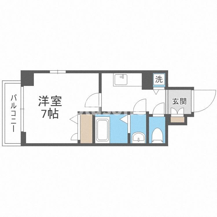 スワンズシティ難波ノーブルの物件間取画像