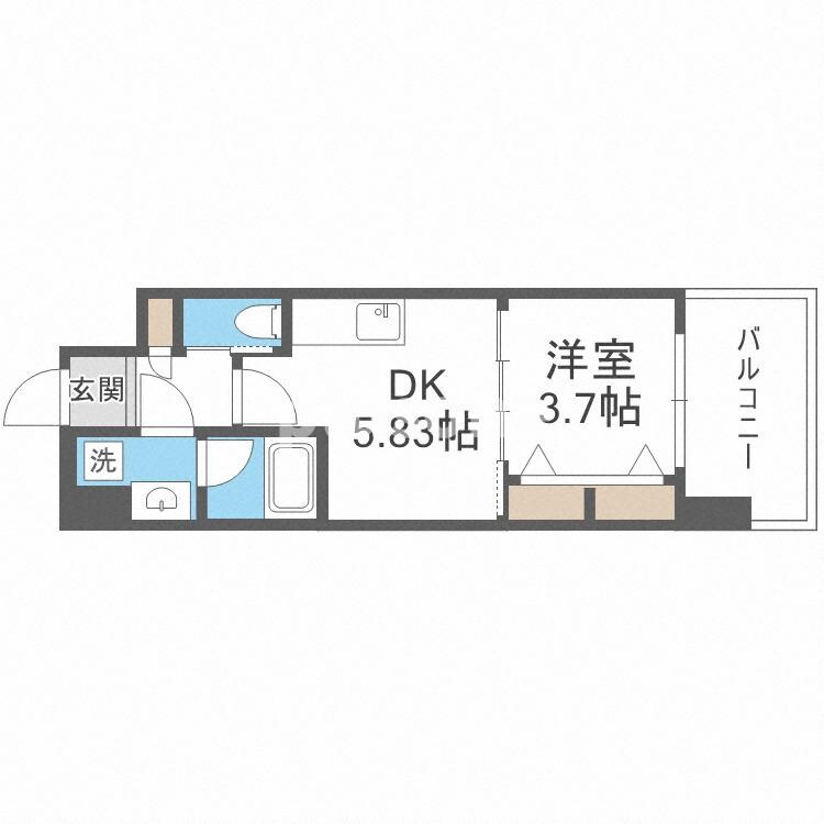 なんば駅 徒歩2分 10階の物件間取画像