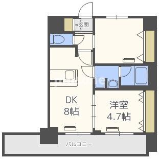 エステムプラザ難波WESTⅡプレディアの物件間取画像