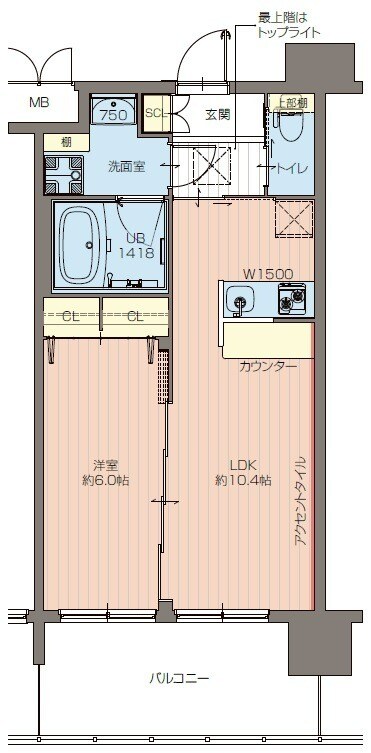 福島駅 徒歩9分 10階の物件間取画像