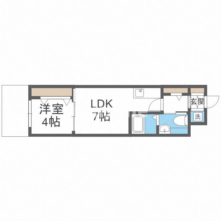 LaCASA玉造の物件間取画像