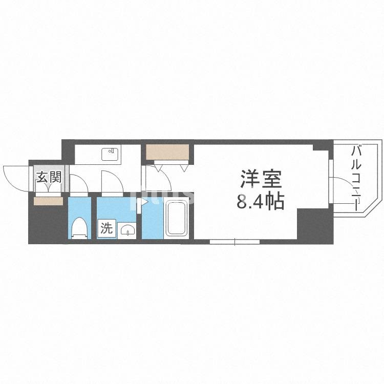 MELDIA CREST TAPP NAMBA-WESTの物件間取画像