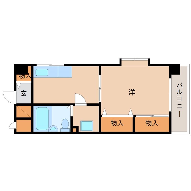 大物駅 徒歩7分 4階の物件間取画像