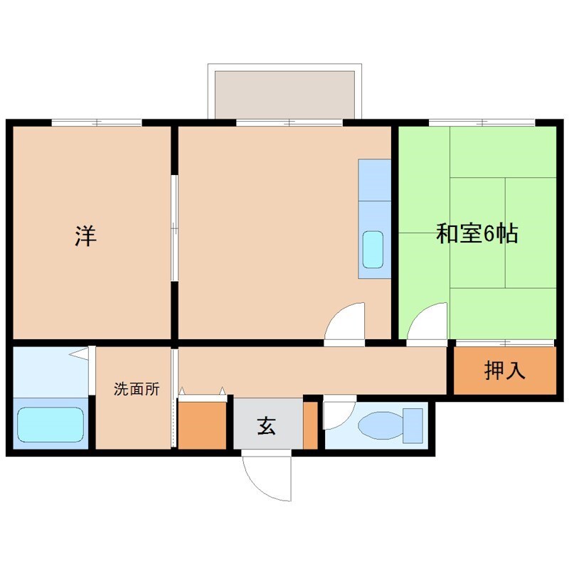 出屋敷駅 徒歩3分 2階の物件間取画像