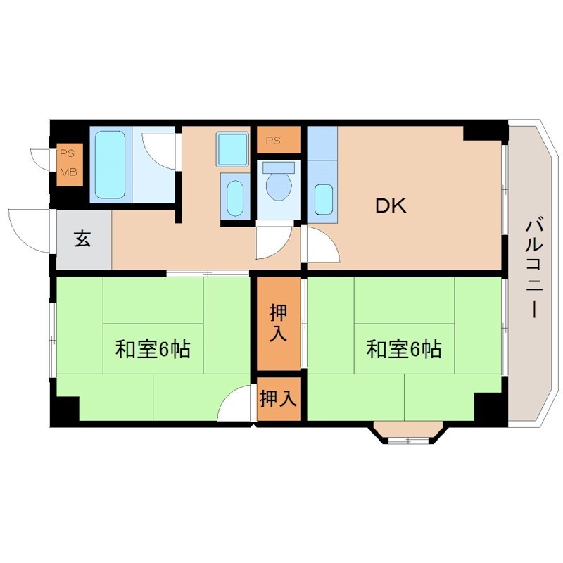 ラポール2東難波の物件間取画像