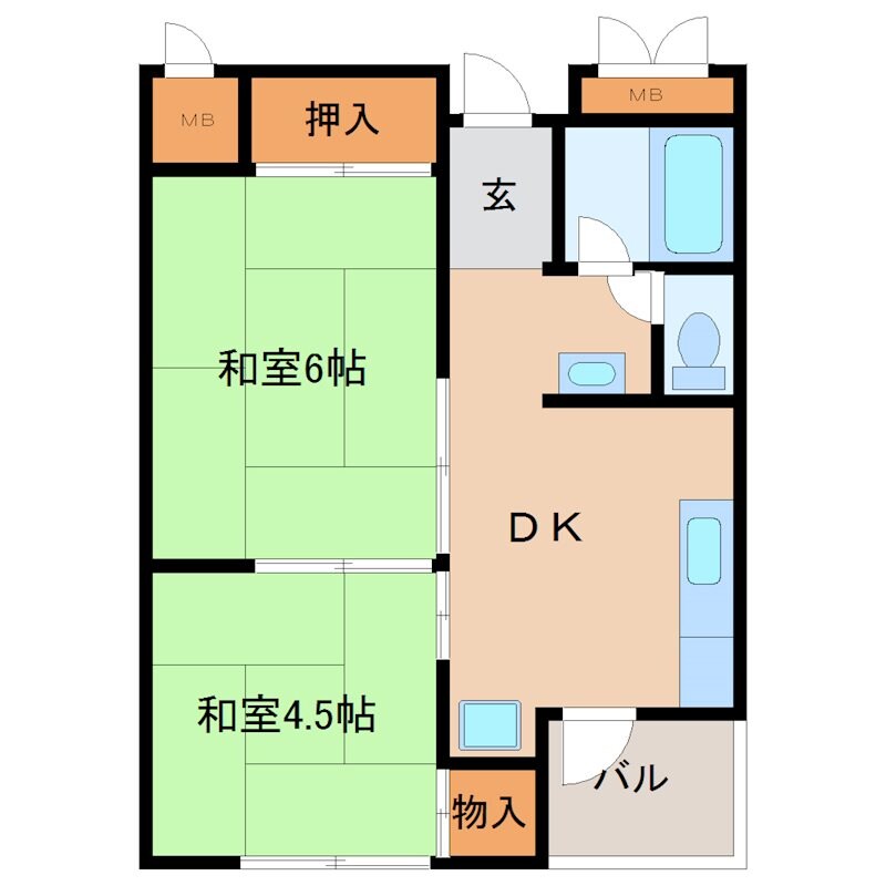 出屋敷駅 徒歩8分 3階の物件間取画像