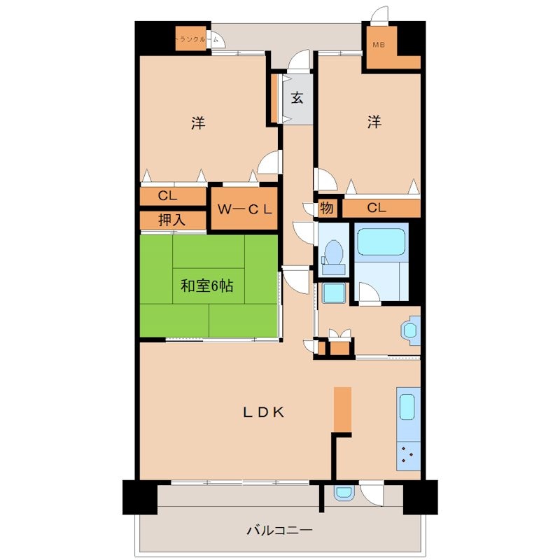 尼崎駅 徒歩5分 6階の物件間取画像