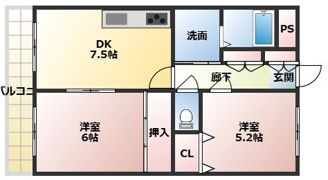 立花駅 徒歩15分 3階の物件間取画像