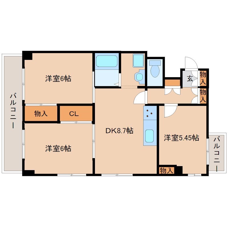 立花駅 徒歩12分 3階の物件間取画像