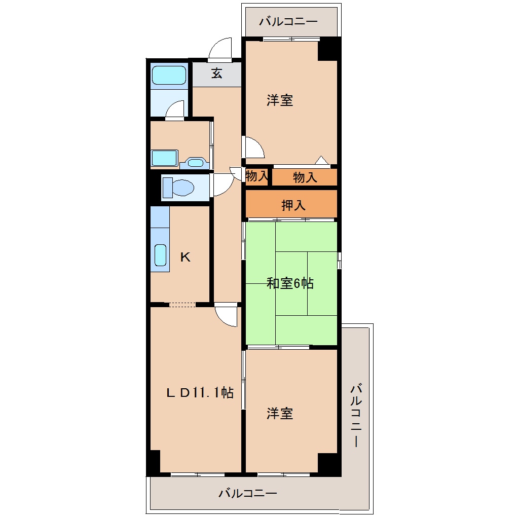 塚口駅 徒歩20分 3階の物件間取画像