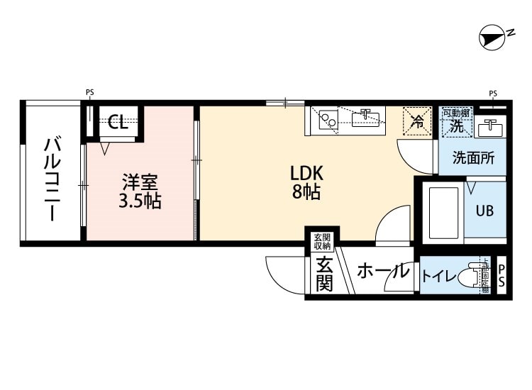 CRASTINE中在家町Bの物件間取画像