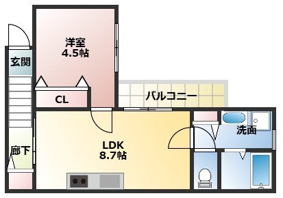 立花駅 徒歩8分 2階の物件間取画像