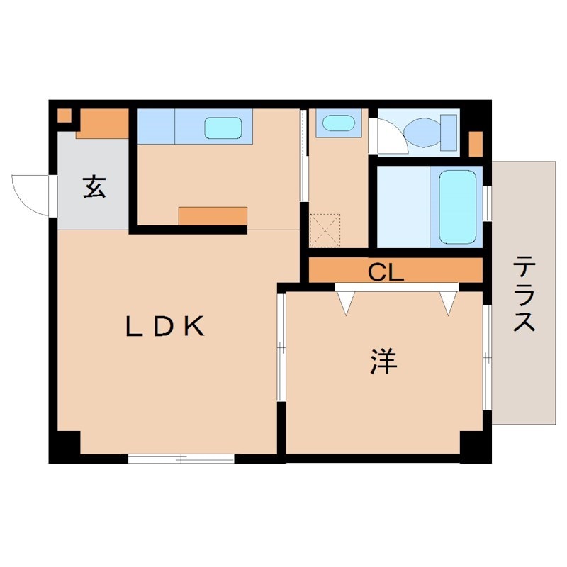 大物駅 徒歩13分 2階の物件間取画像