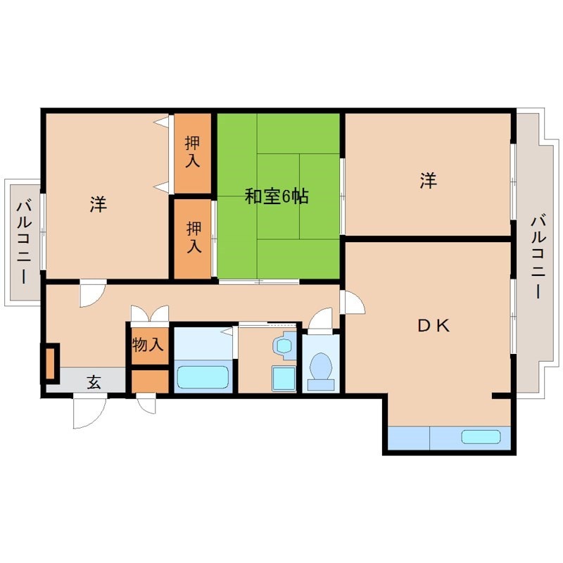 園田駅 徒歩10分 2階の物件間取画像