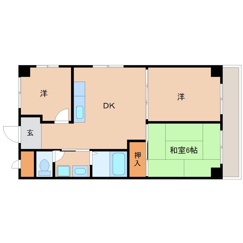 出屋敷駅 徒歩16分 1階の物件間取画像