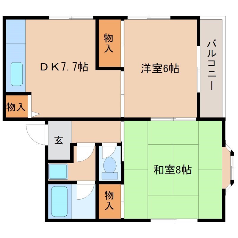 立花駅 徒歩5分 2階の物件間取画像