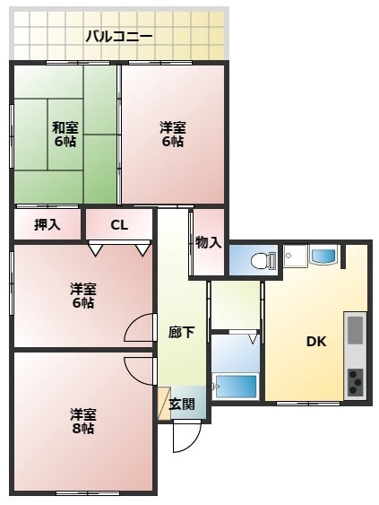 武庫之荘駅 徒歩13分 4階の物件間取画像