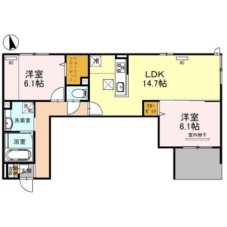 立花駅 徒歩7分 1階の物件間取画像