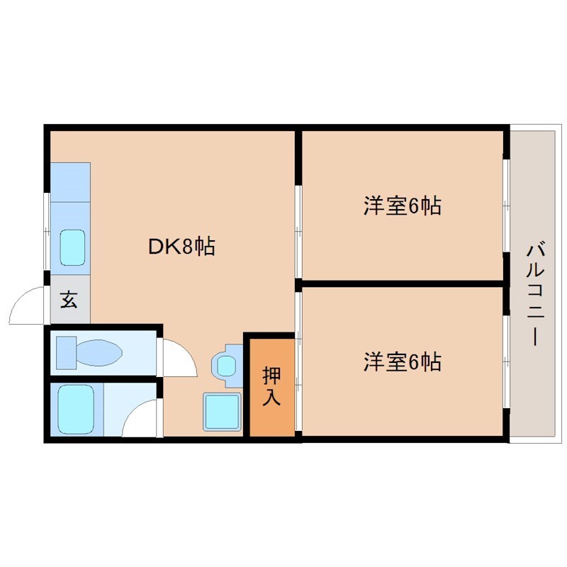 武庫之荘駅 徒歩15分 3階の物件間取画像