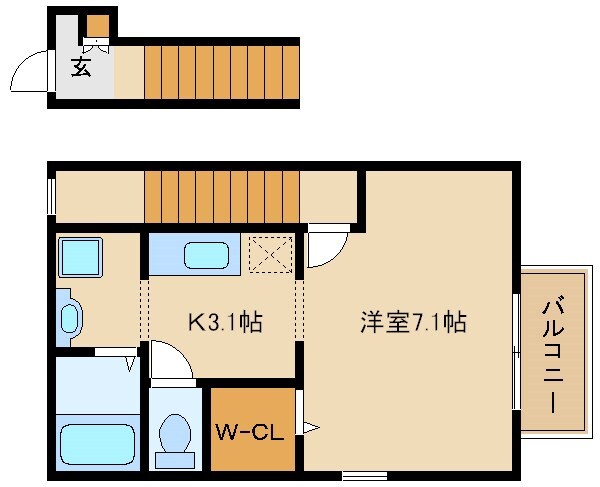 武庫之荘駅 徒歩18分 2階の物件間取画像