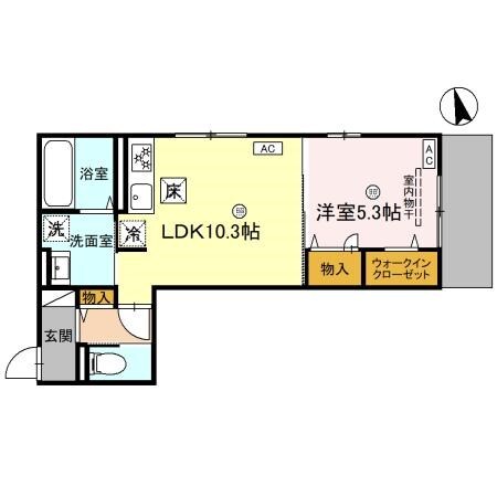 立花駅 徒歩9分 1階の物件間取画像