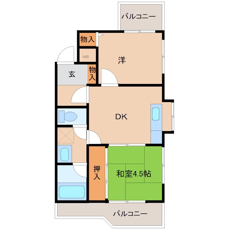 東園田五合橋第9ビルの物件間取画像