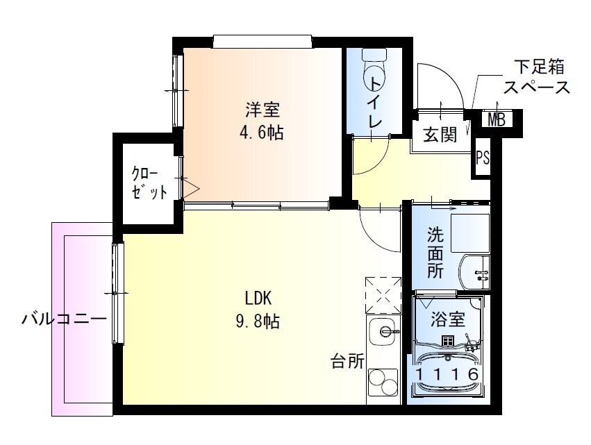 フジパレス大物公園1番館の物件間取画像