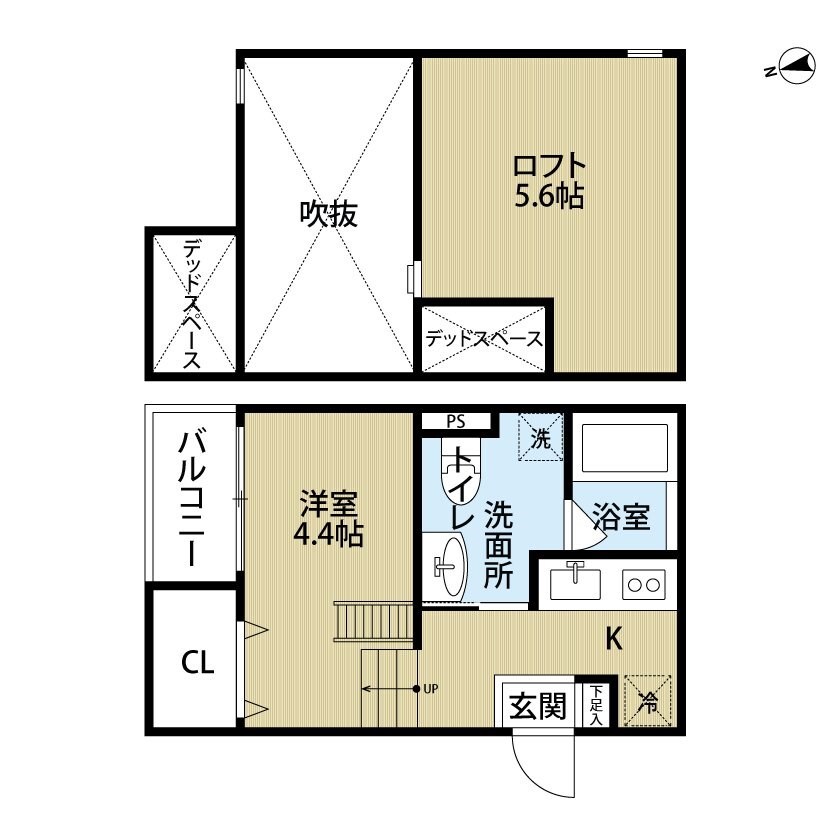 大物駅 徒歩4分 2階の物件間取画像