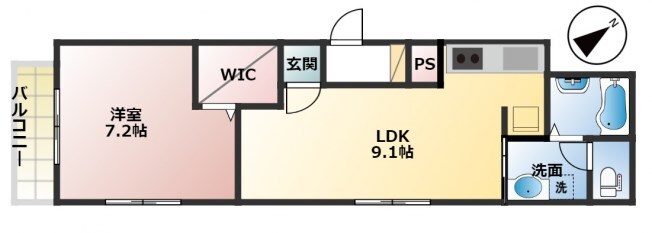 武庫川駅 徒歩4分 1階の物件間取画像