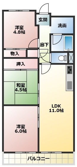 立花駅 徒歩19分 2階の物件間取画像