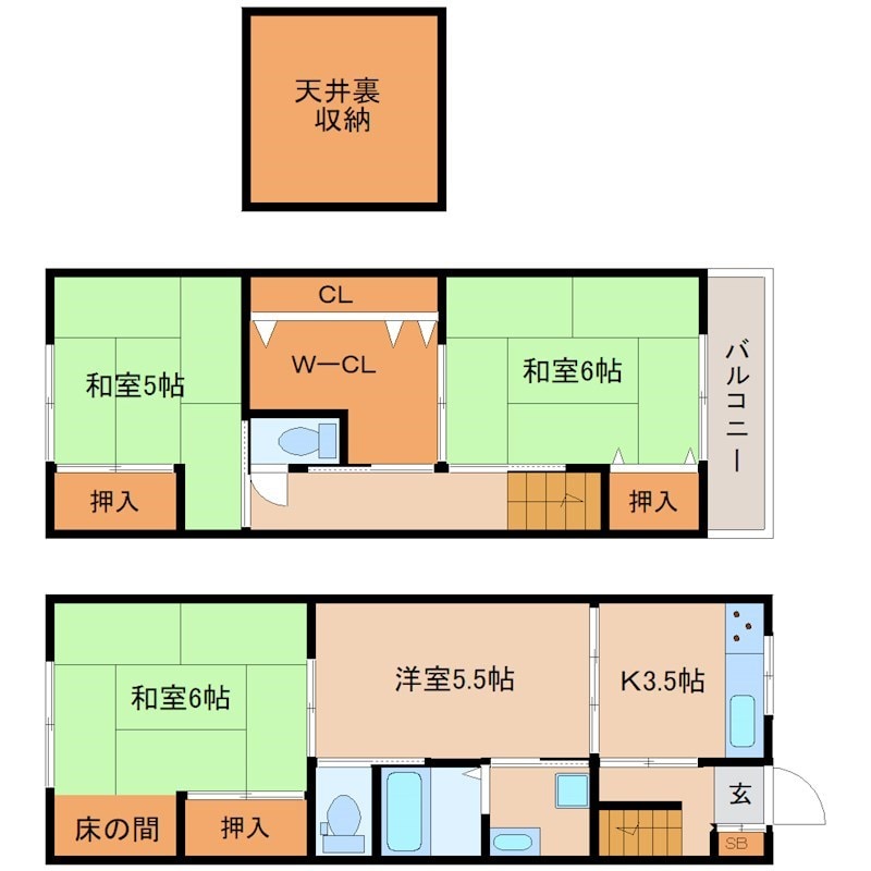 昭和南通8丁目234-3戸建の物件間取画像